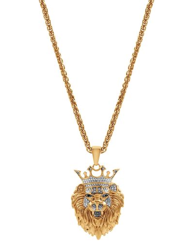 Black Jack Jewelry Cubic Zirconia Lion King Head 24" Pendant Necklace - Metallic