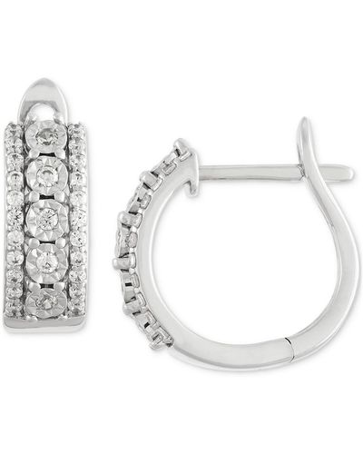 Forever Grown Diamonds Lab Grown Diamond huggie Hoop Earrings (1/3 Ct. T.w. - Metallic