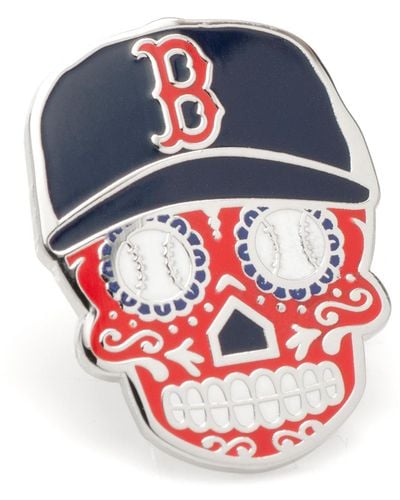 MLB Boston Sox Sugar Skull Lapel Pin - Blue