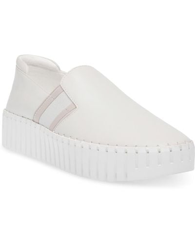 Anne Klein Riseup Platform Slip On Sneakers - White