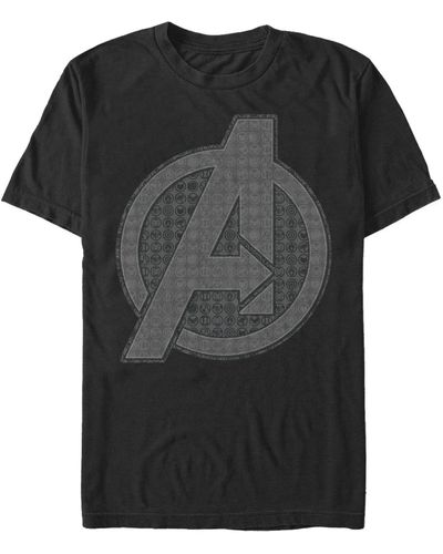 Fifth Sun Marvel Avengers Endgame Grayscale Icons Logo - Black