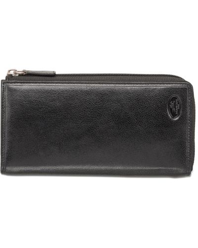 Mancini Equestrian-2 Collection Rfid Secure Large Trifold Wallet - Black
