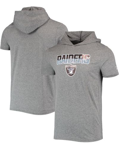 KTZ Heathered Las Vegas Raiders Team Brushed Hoodie T-shirt - Gray