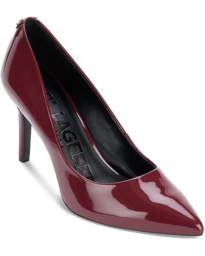 Karl Lagerfeld Royale Pointed-toe Patent Dress Pumps - Pink