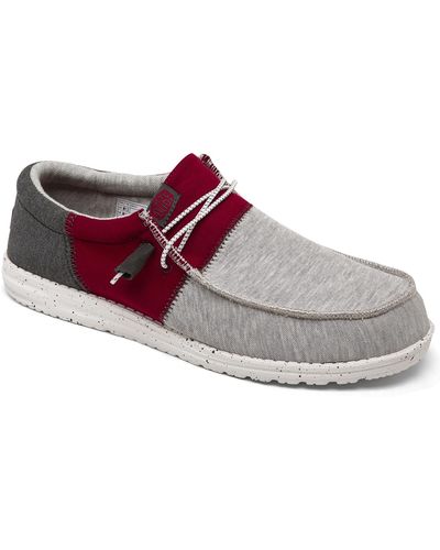 Hey Dude Wally Tri Varsity Casual Moccasin Sneakers From Finish Line - Red