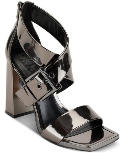 DKNY Revelyn Crisscross Ankle-strap Dress Sandals - Black