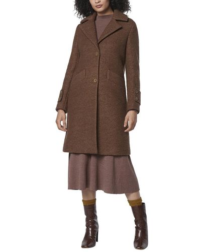 Andrew Marc Regine Sb Soft Wool Boucle Coat With Back Vent - Brown