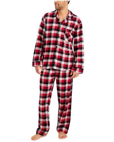 Hanes Flannel Plaid Pajama Set - Red