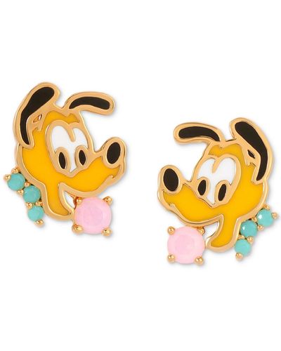 Girls Crew 18k -plated Color Crystal Pluto Stud Earrings - Yellow