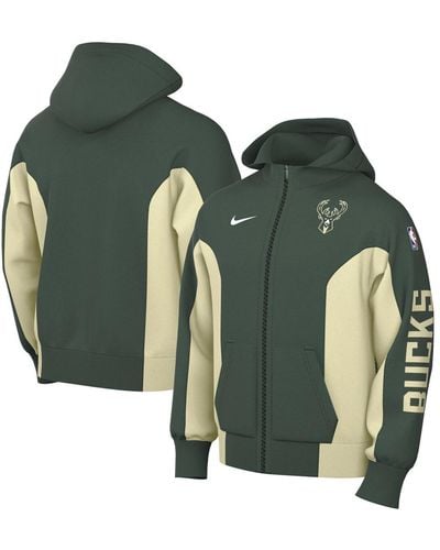 Nike Milwaukee Bucks 2023/24 Authentic Showtime Full-zip Hoodie - Green