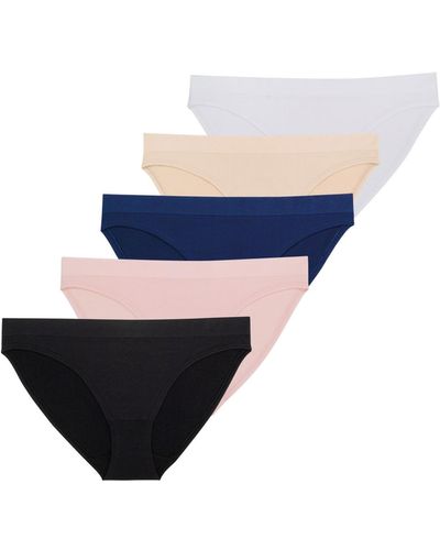DORINA Rosanne 5 Pack Seamless Fabric Brief Panties - Blue
