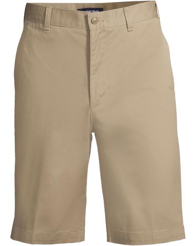 Lands' End School Uniform 11" Plain Front Blend Chino Shorts - Natural