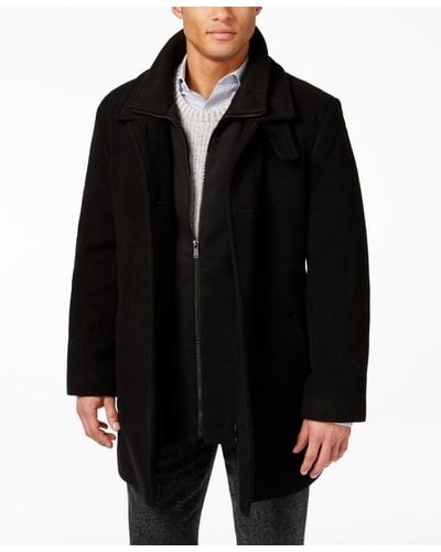 Calvin Klein Coat, Coleman Zipped Bib Coat - Black