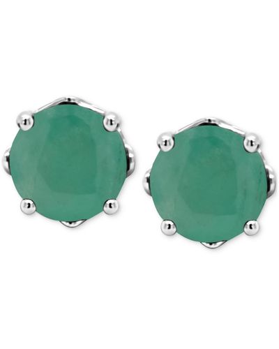 Macy's Sapphire Solitaire Stud Earrings (1-1/5 Ct. T.w. - Green