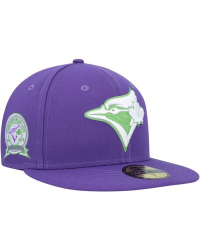KTZ Toronto Blue Jays Lime Side Patch 59fifty Fitted Hat - Purple