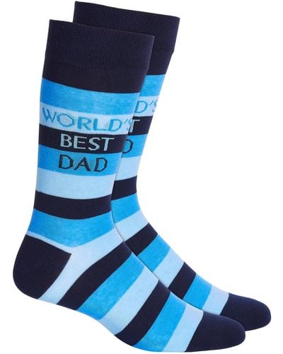 Club Room 'world's Best Dad' Crew Socks - Blue