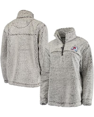 G-III 4Her by Carl Banks Colorado Avalanche Sherpa Quarter-zip Pullover Jacket - Gray