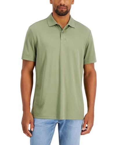 Alfani Regular-fit Solid Supima Blend Cotton Polo Shirt - Green