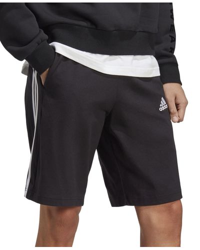 adidas Essentials Single Jersey 3-stripes 10" Shorts - Black