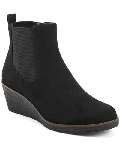 Aerosoles Brandi Wedge Ankle Boots - Black