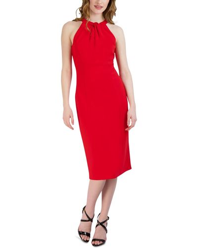 Julia Jordan Halter-neck Sleeveless Sheath Dress - Red