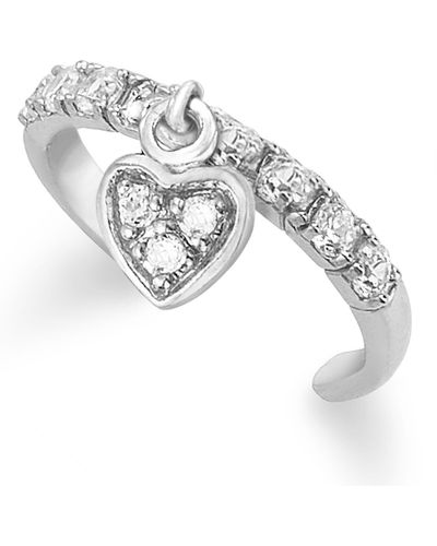 Giani Bernini Cubic Zirconia Heart Dangle Toe Ring, Created For Macy's - Metallic
