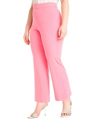 Eloquii Plus Size The 365 Suit Crop Flare Leg Trouser - Pink