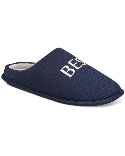 Club Room Best Dad Embroidered Slippers - Blue