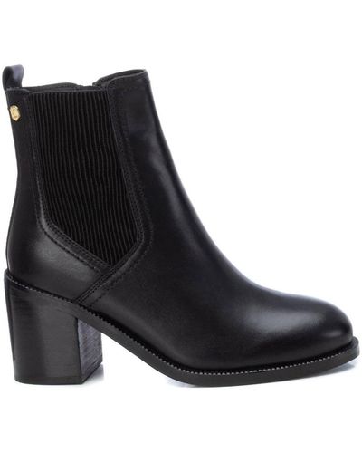 Xti Leather Booties Carmela By - Black