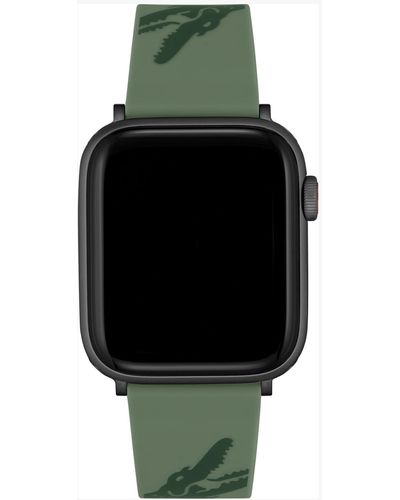 Lacoste Crocodile Print Silicone Strap For Apple Watch 42mm/44mm - Green