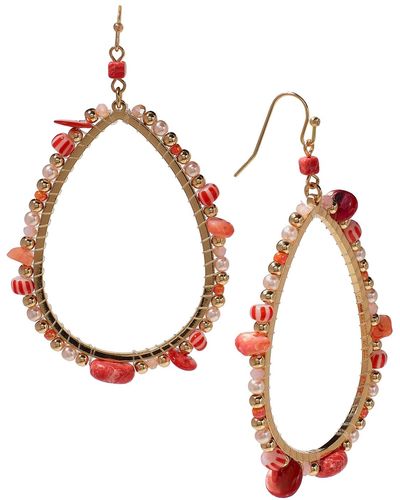 Style & Co. Mixed Bead Open Drop Statement Earrings - White