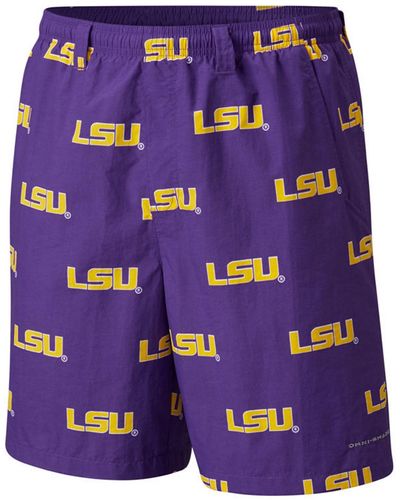 Columbia Lsu Tigers Backcast Printed Shorts - Purple