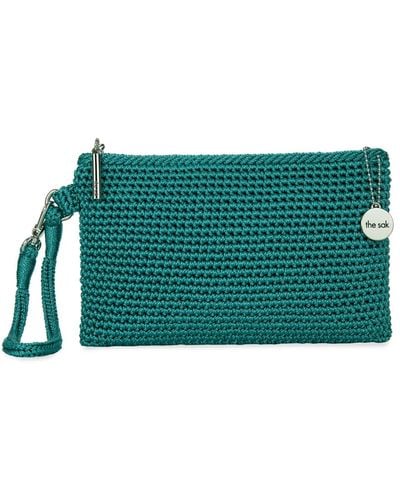 The Sak Vita Crochet Small Wristlet Wallet - Green