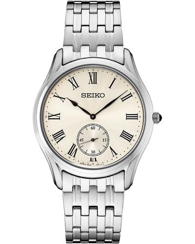 Seiko Analog Essentials Stainless Steel Bracelet Watch 39mm - Gray