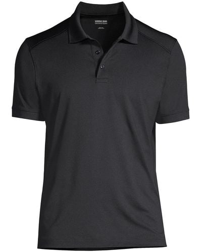 Lands' End Short Sleeve Rapid Dry Active Polo Shirt - Black