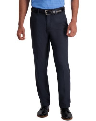 Haggar Cool 18 Pro Straight-fit 4-way Stretch Moisture-wicking Non-iron Dress Pants - Blue