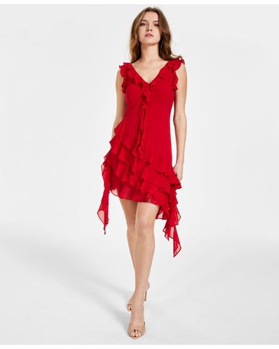 Guess Mila Sleeveless Ruffled Dress - Red