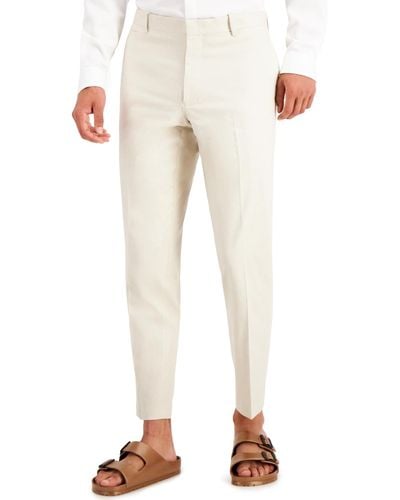 INC International Concepts Slim-fit Linen Blend Suit Pants - Natural