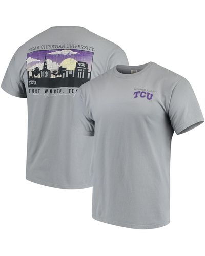 Image One Tcu Horned Frogs Team Comfort Colors Campus Scenery T-shirt - Gray