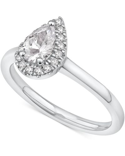 Macy's Diamond Pear Halo Engagement Ring (5/8 Ct. T.w. - White