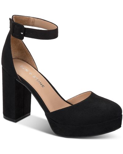 Sun & Stone Sun + Stone Birdey Ankle-strap Block-heel Platform Sandals - Black