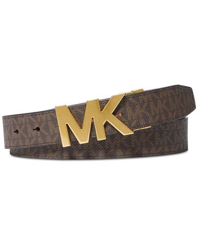Michael Kors Reversible Logo Signature Print Belt - Brown