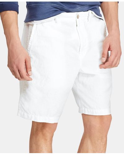 Polo Ralph Lauren 8.5" Straight-fit Linen Cotton Chino Shorts - White
