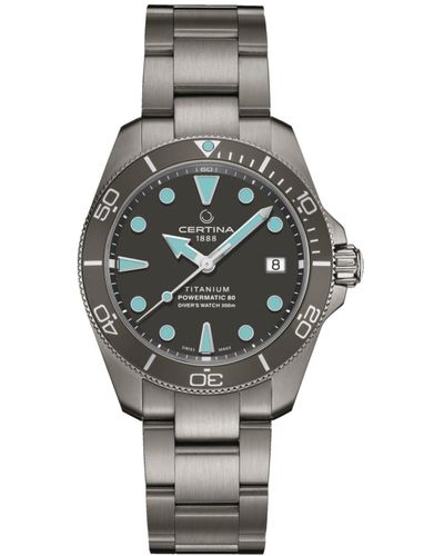 Certina Swiss Automatic Ds Action Diver Titanium Bracelet Watch 38mm - Gray