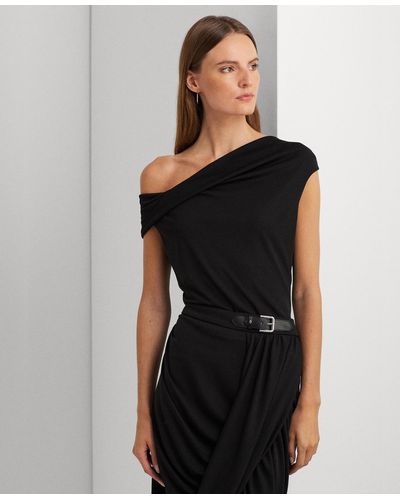 Lauren by Ralph Lauren Twisted Off-the-shoulder Top - Black