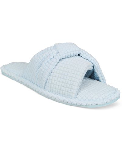 Charter Club Textured Knot-top Slippers - Blue