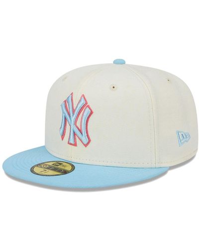 KTZ White And Light Blue New York Yankees Spring Color Two-tone 59fifty Fitted Hat