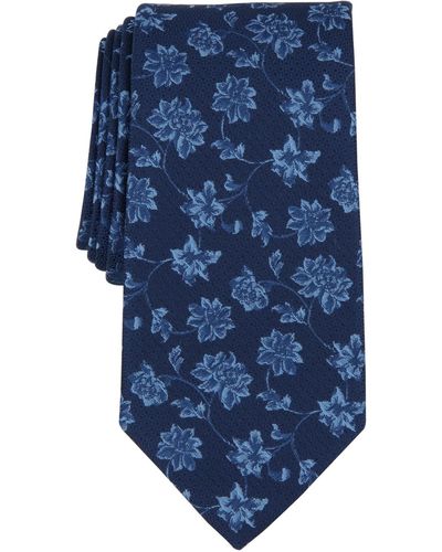 Michael Kors Gegan Floral-print Tie - Blue