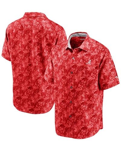 Tommy Bahama Alabama Tide Sport Jungle Shade Camp Button-up Shirt - Red