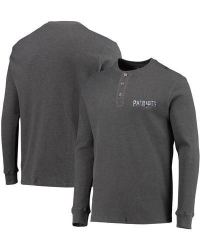 Dunbrooke New England Patriots Logo Maverick Thermal Henley Long Sleeve T-shirt - Gray